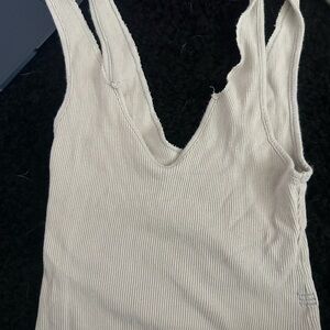 BDG Cream Ribbed Women's Tank Top